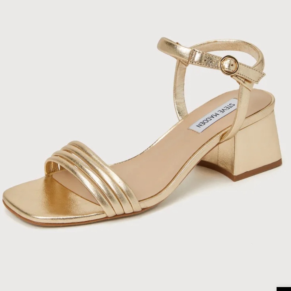 Steve Madden - Brand New-In Box- Gold, Size 9, Sandal/Heels